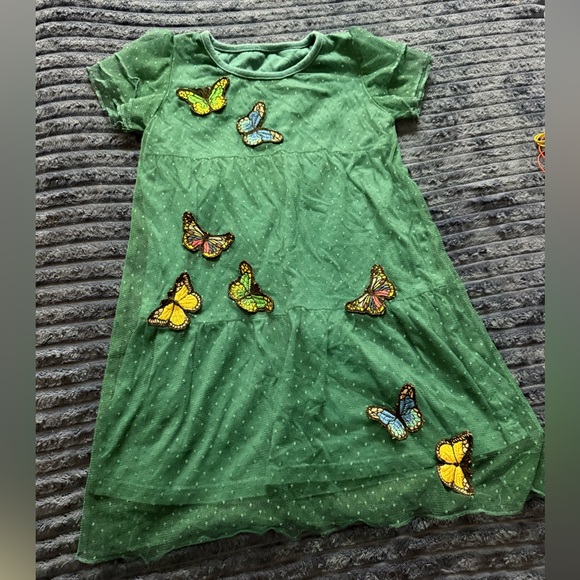 unbranded Other - Teal Dress with Butterfly Appliqués.